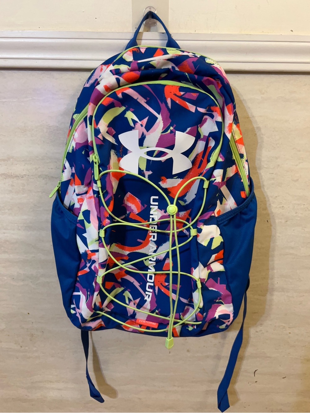 Under Armour Hustle Sport Backpack “ Tech Blue" pattern Colorway”